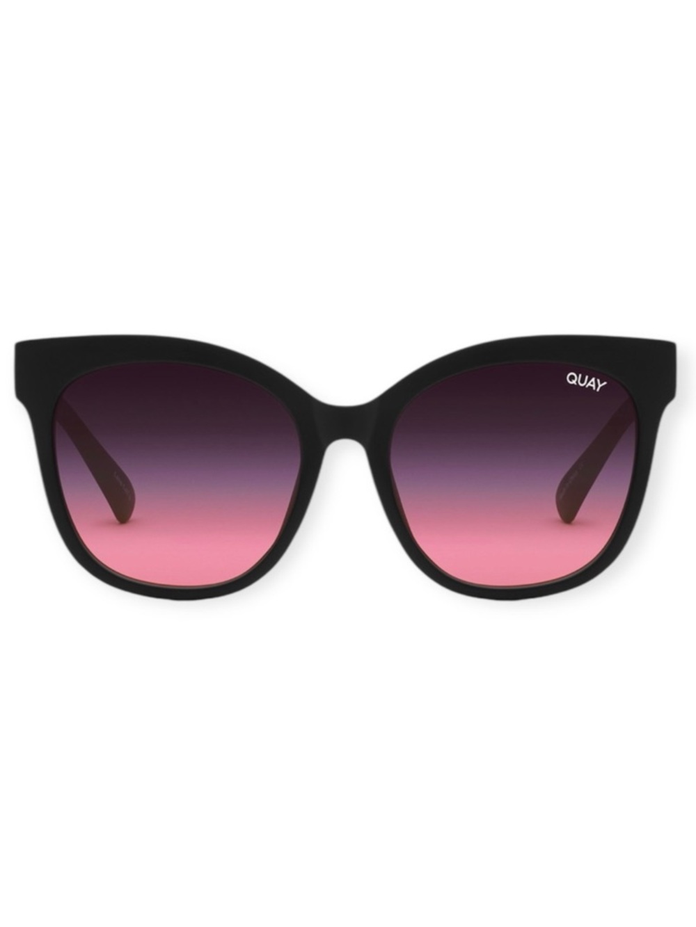 QUAY It’s My Way Sunglasses Matte Black Frame Black Pink Gradient Lenses NWT